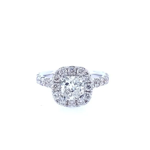 Sparkling Cushion Halo Cushion Engagement Ring