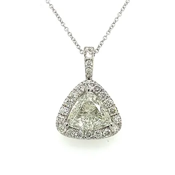 Trillion Diamond Halo Pendant