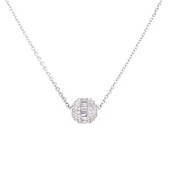 Diamond Baguette & Pave' Barrel Pendant