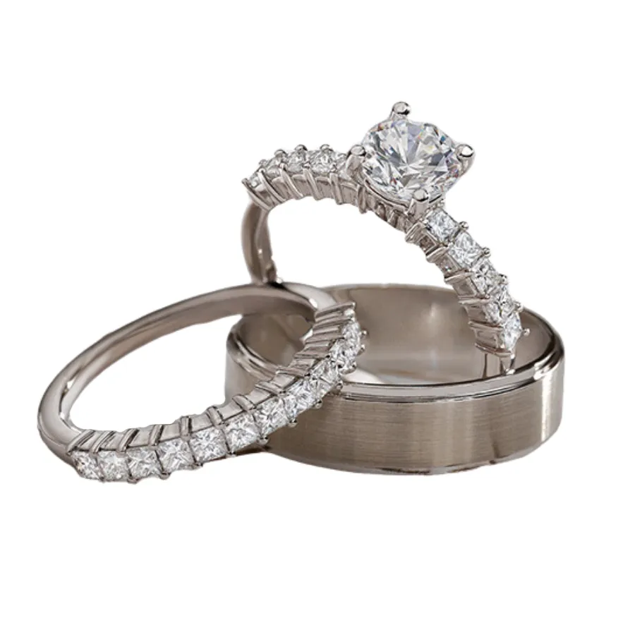 Dazzling diamond designs on women's wedding bands