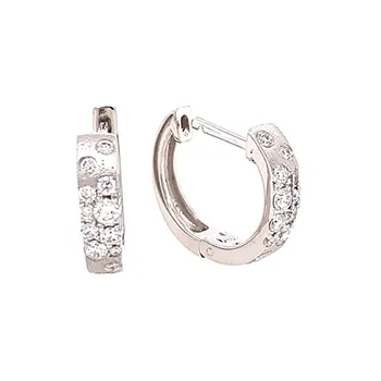 Stunning Huggie Hoops: Shimmering Diamond Confetti Charm