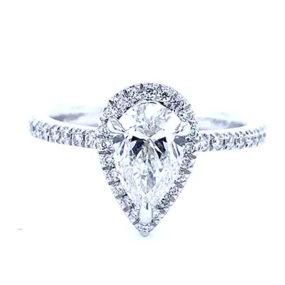 Radiant Lab Grown Pear Shape Diamond Halo Ring