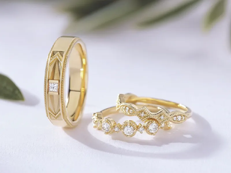 Elegant gold wedding bands for women