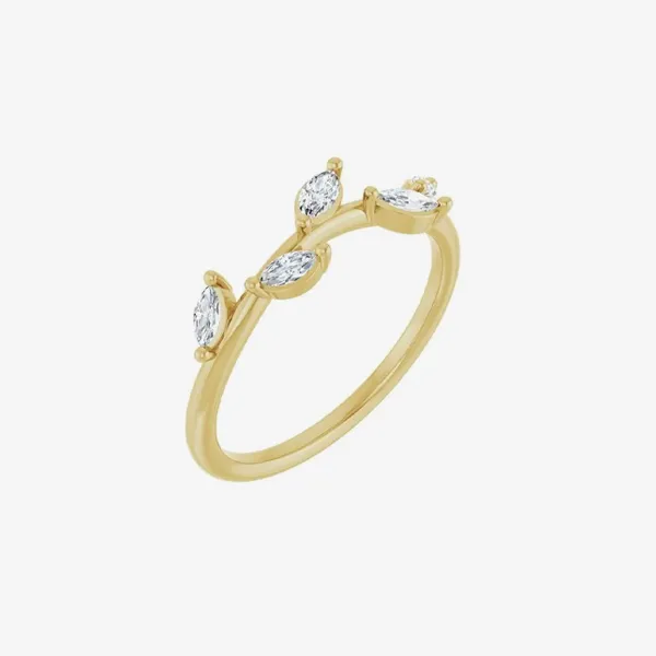 Gold ring with marquise diamonds. Click to shop rings at J. Anthony Jewelers.