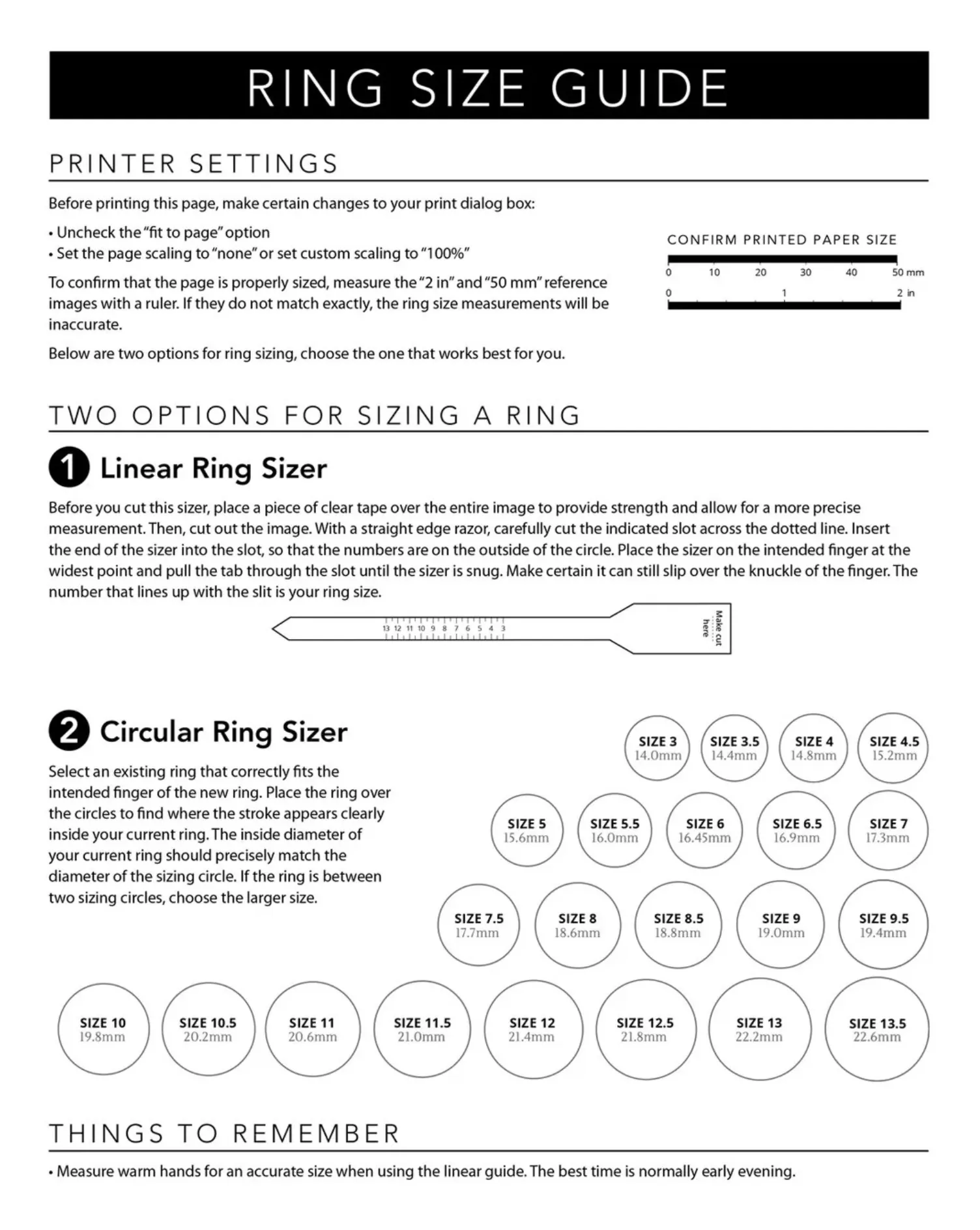 Ring Size Guide