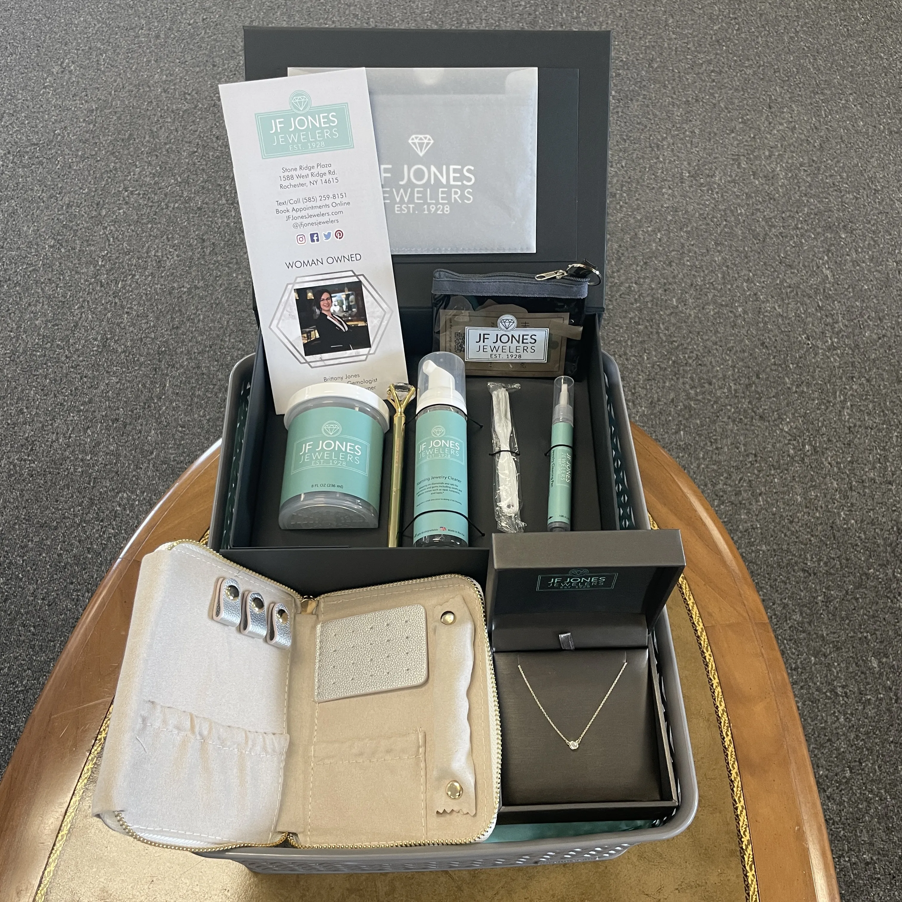 Gift basket donated to GRASP by JF Jones Jewelers Rochester, NY