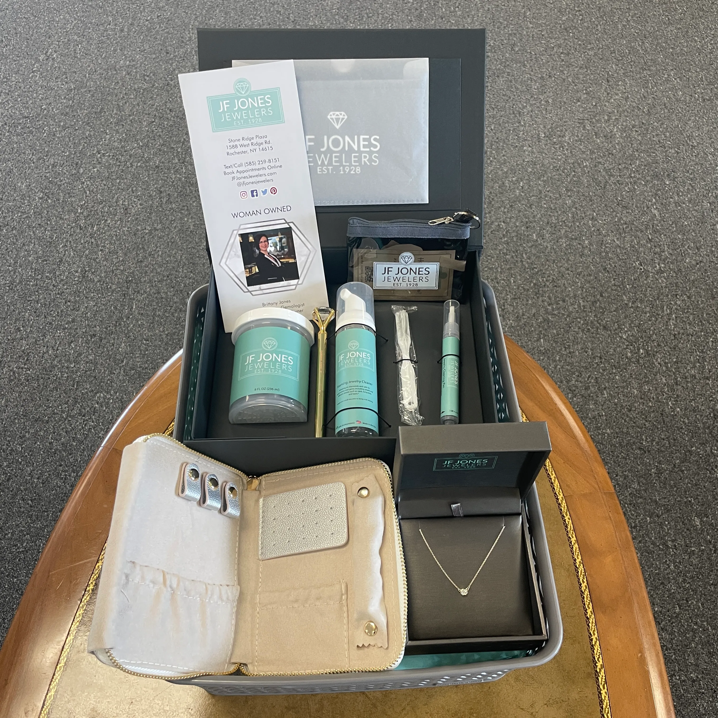 Gift basket donated to GRASP by JF Jones Jewelers Rochester, NY