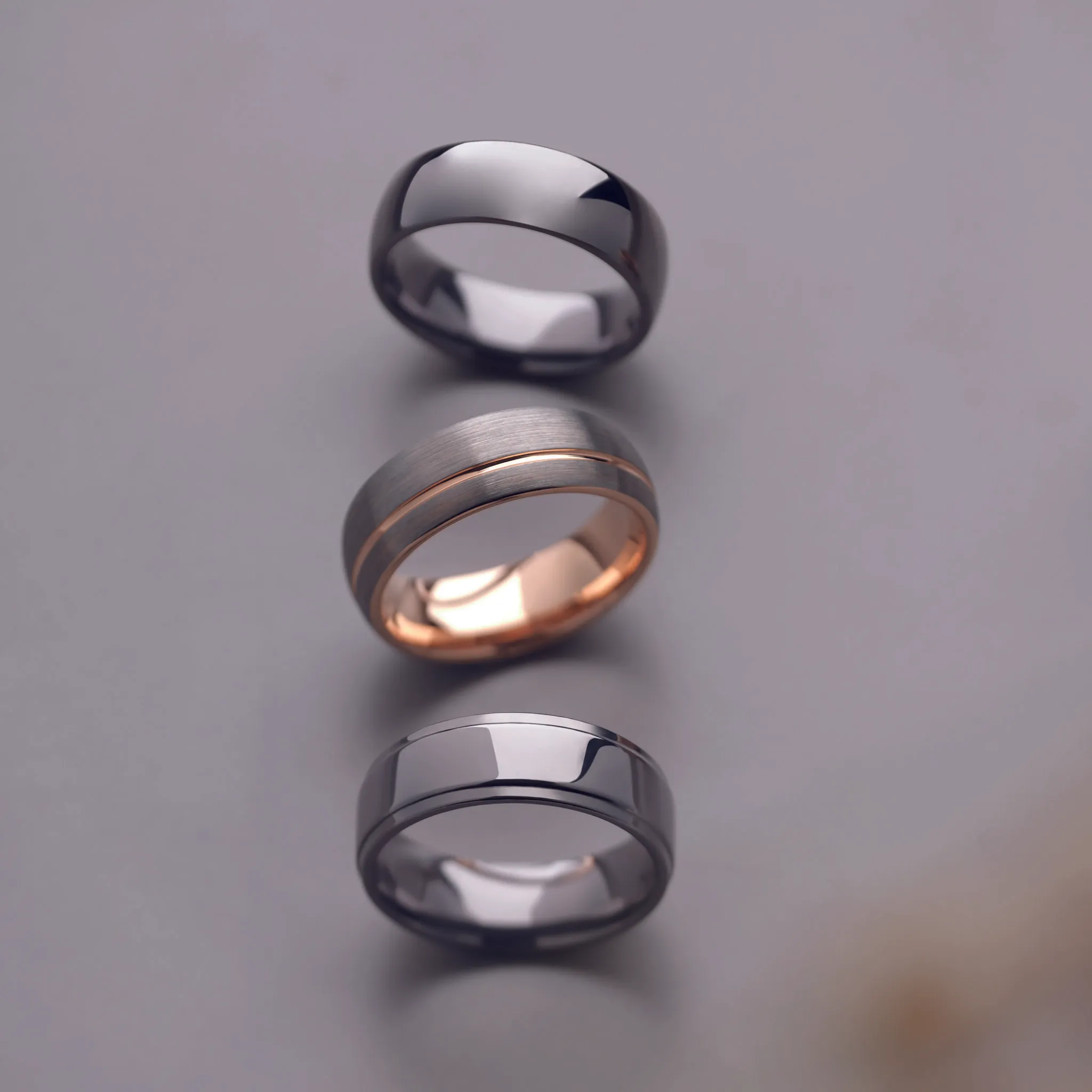 Tungsten Color: Dark GreyHardness: 9.5/10Weight: HeavyPrice: $$Hardest AvailableWarning: Very Heavy JF Jones Jewelers Rochester,