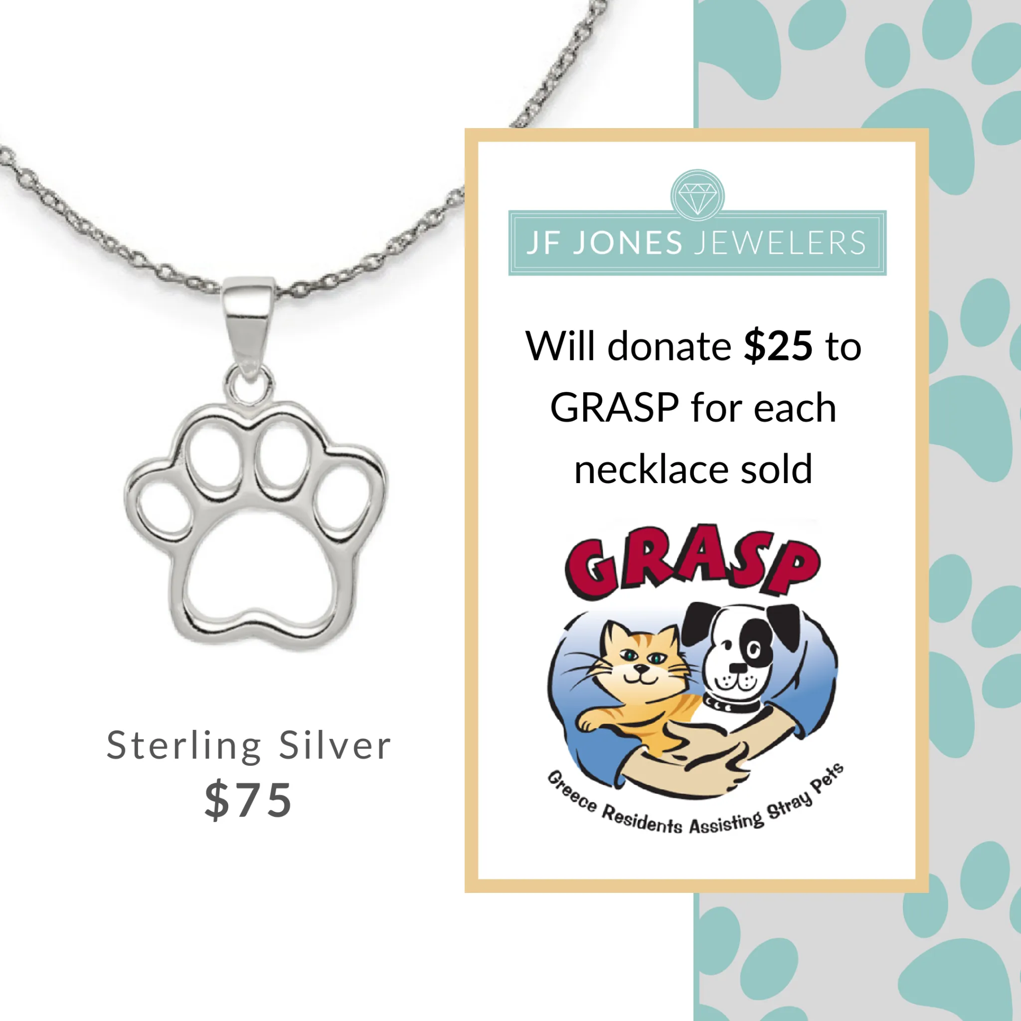2024 GRASP item $25 donated from each sale by JF Jones Jewelers Rochester, NY