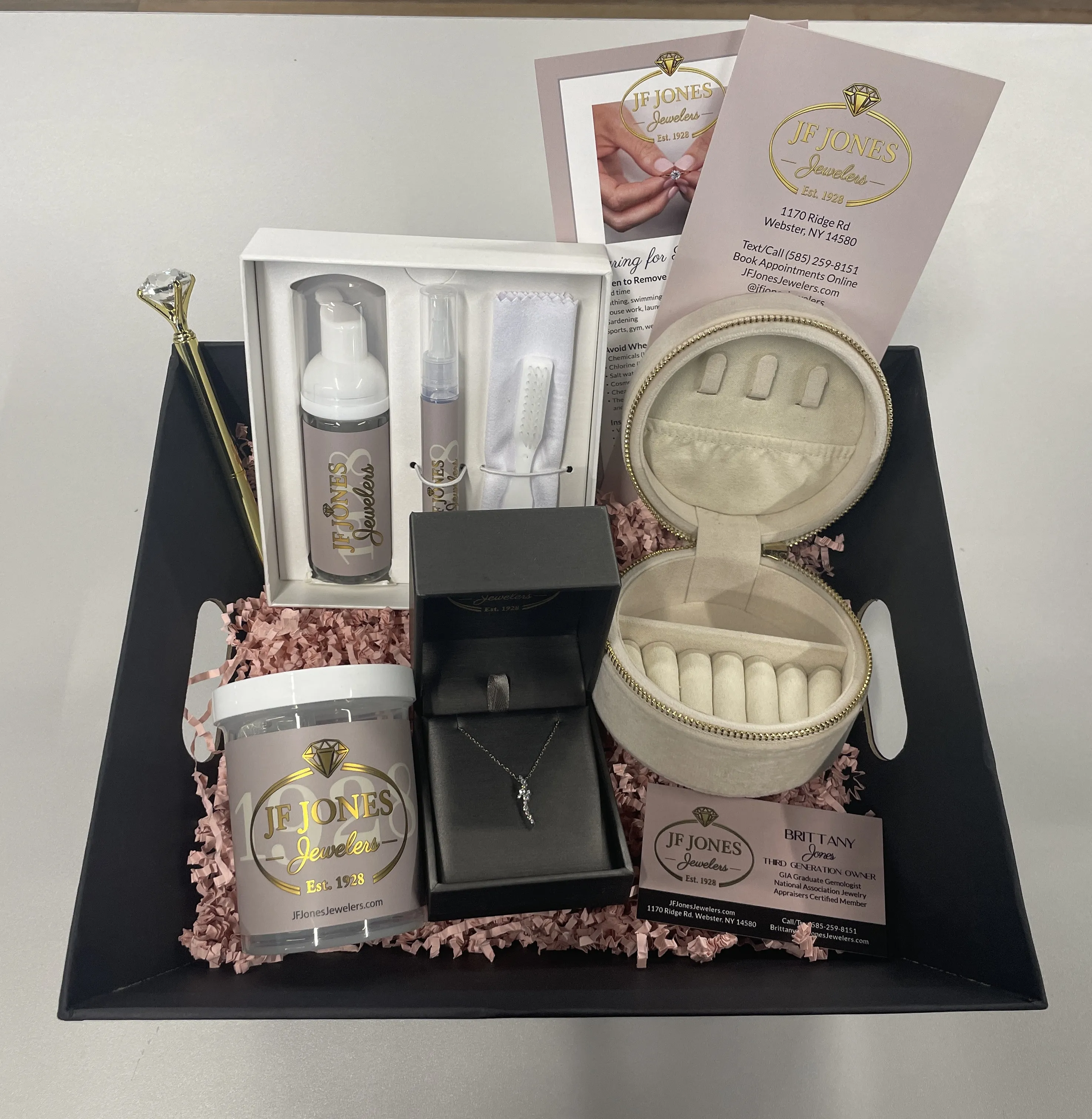 2026 Greece Police Shop with a cop event. 14 kt diamond pendant and cleaning items