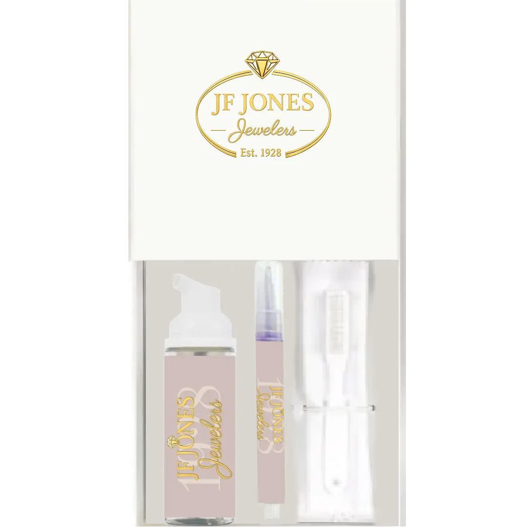 Jewelry Spa Box Instructions and all the products you need to keep your new baby looking her best between your semi-annual cleanings. JF Jones Jewelers Webster, NY