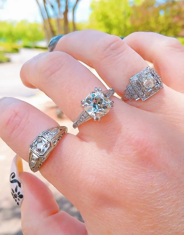 Diamond Fashion Rings at Joint Venture Jewelry Cary, NC. Vintage and Estate Diamond Cocktail Rings