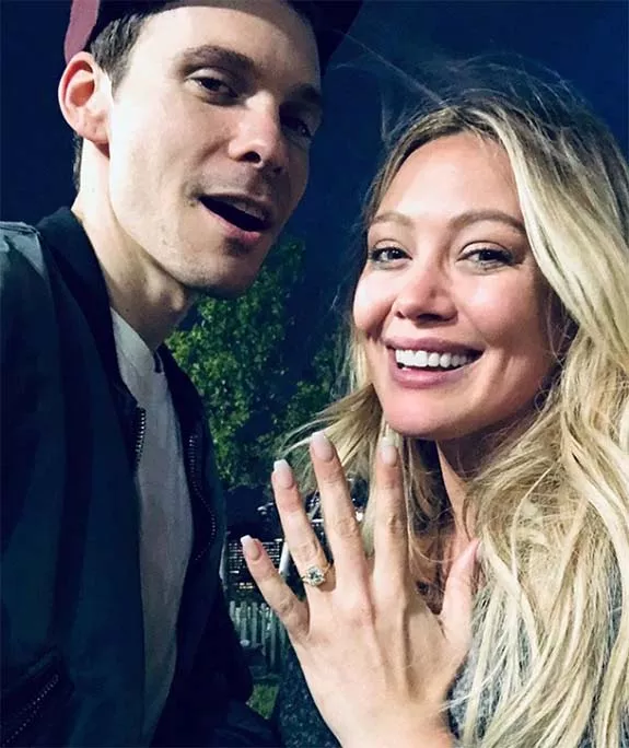 Hilary Duff Shows Off Her New Cushion-Cut Diamond Engagement Ring on Instagram