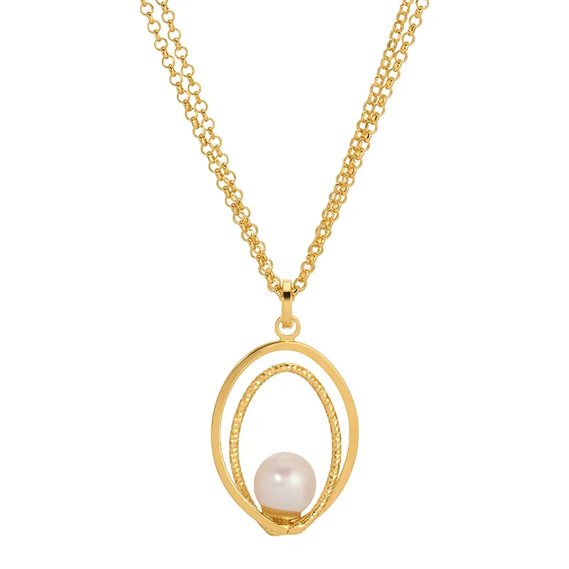 Frederic Duclos Oval Swirl Necklace