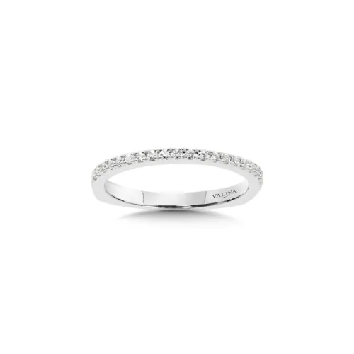 Delicate pav&eacute; diamond wedding band