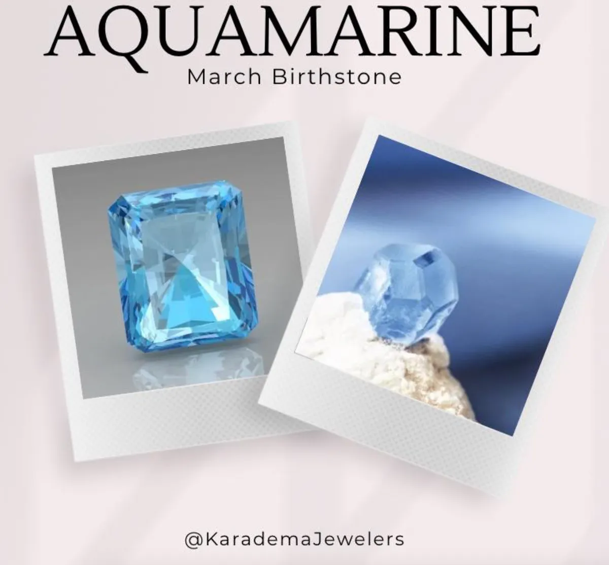 The Birthstone of March is Aquamarine