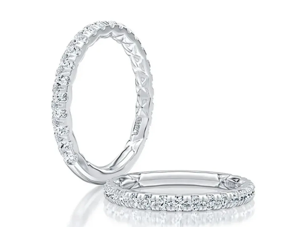 White Gold Shared Prong Diamond Eternity Bands