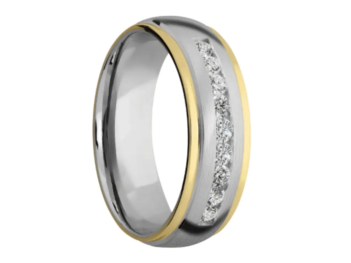 Platinum gold lab grown diamond band