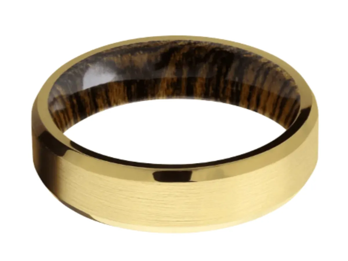 Brushed gold wedding band