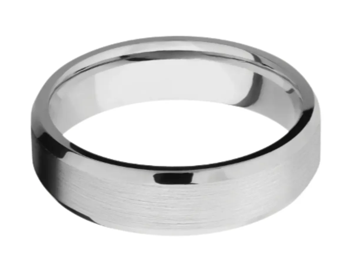 Polished platinum wedding band