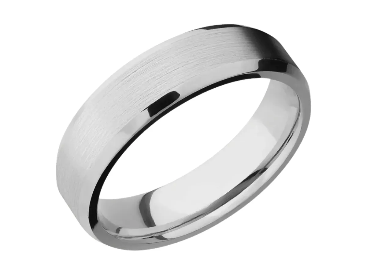 Brushed platinum wedding band