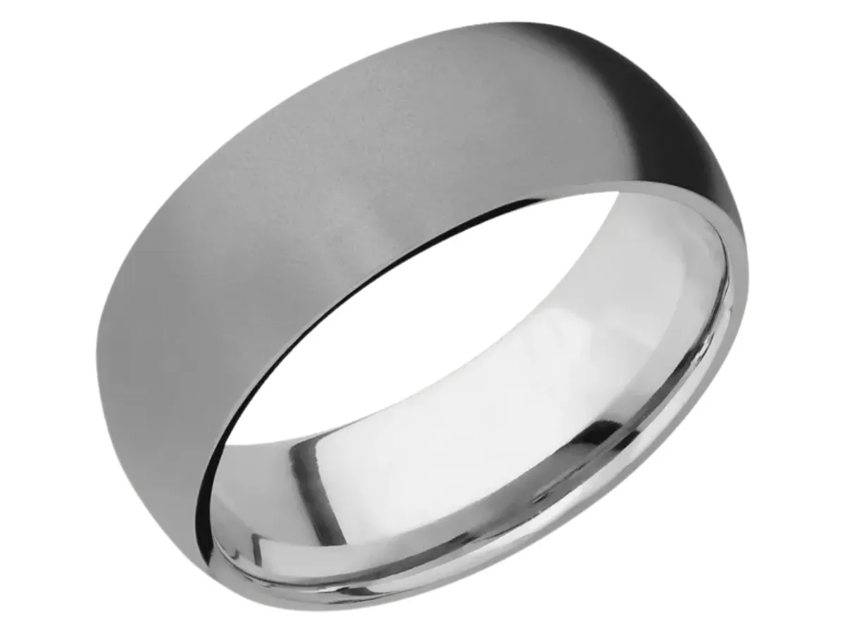 Matte  dome wedding band