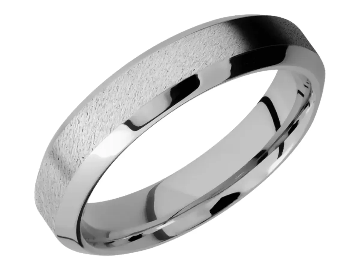 Textured brushed wedding band