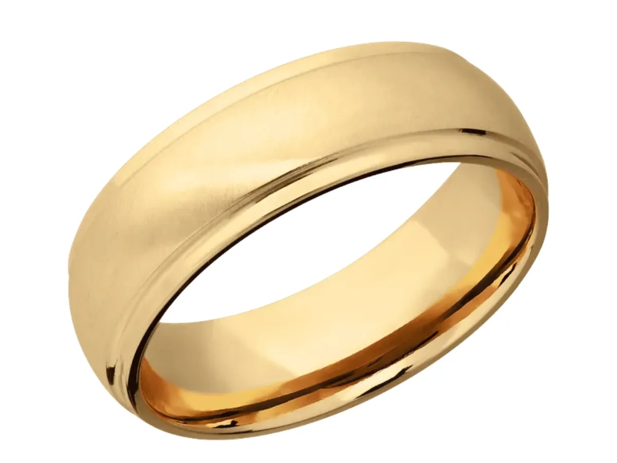 Satin yellow gold wedding band