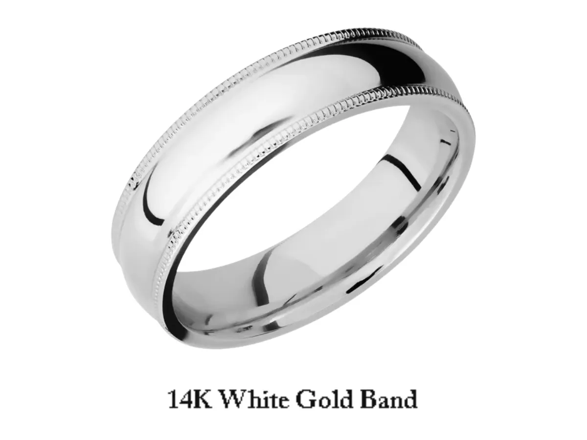 14K white gold milgrain band