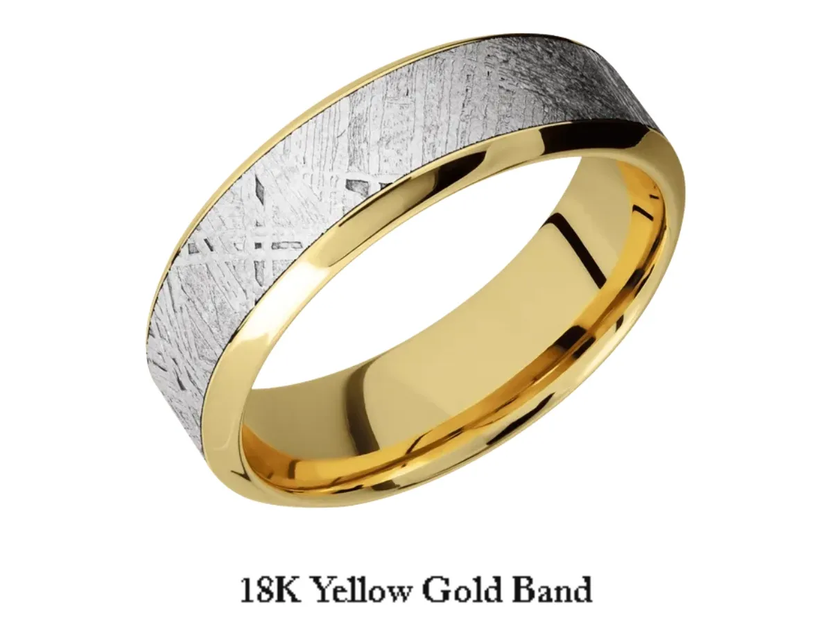 Two tone 18K gold band