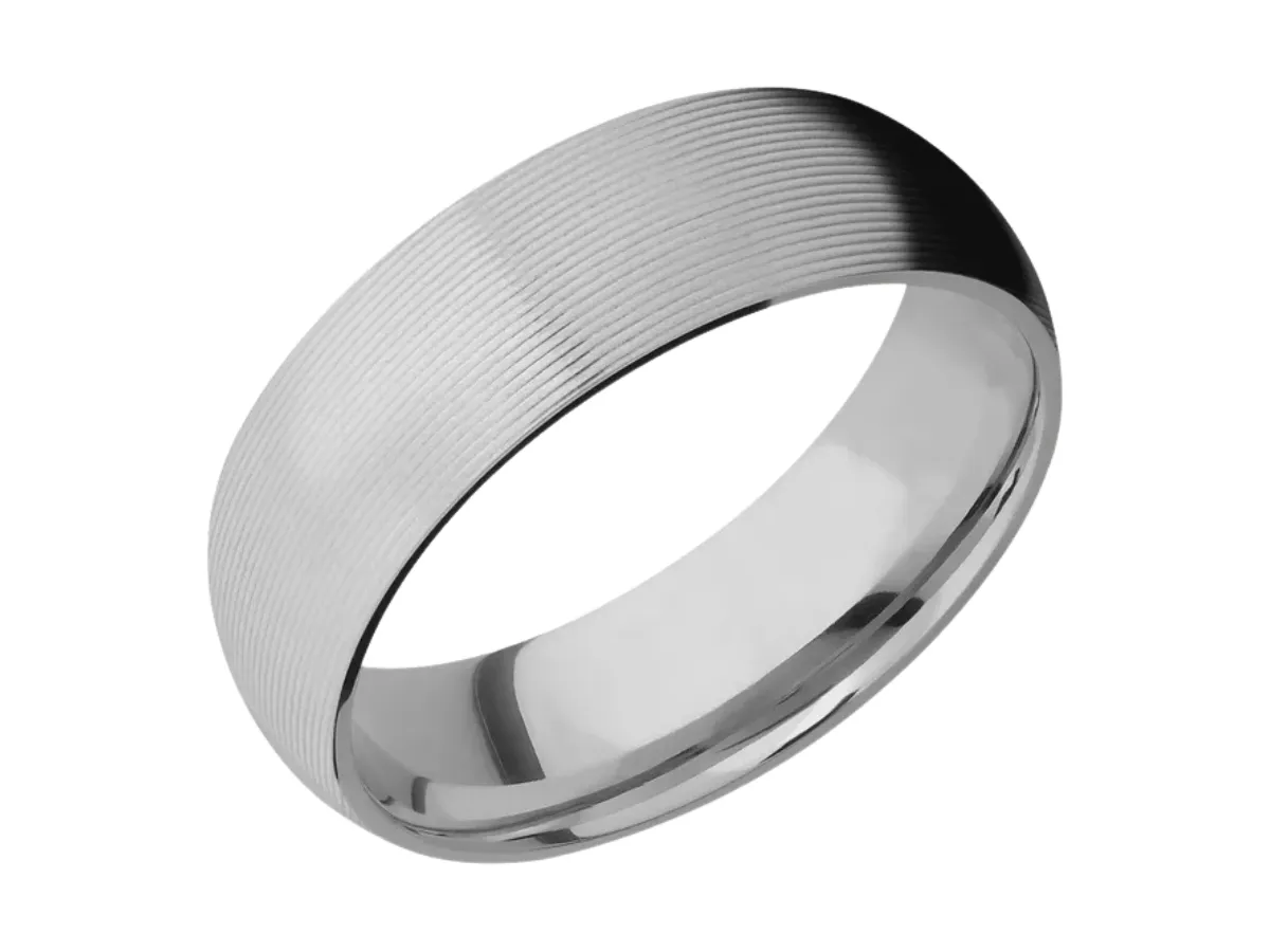Brushed titanium wedding band