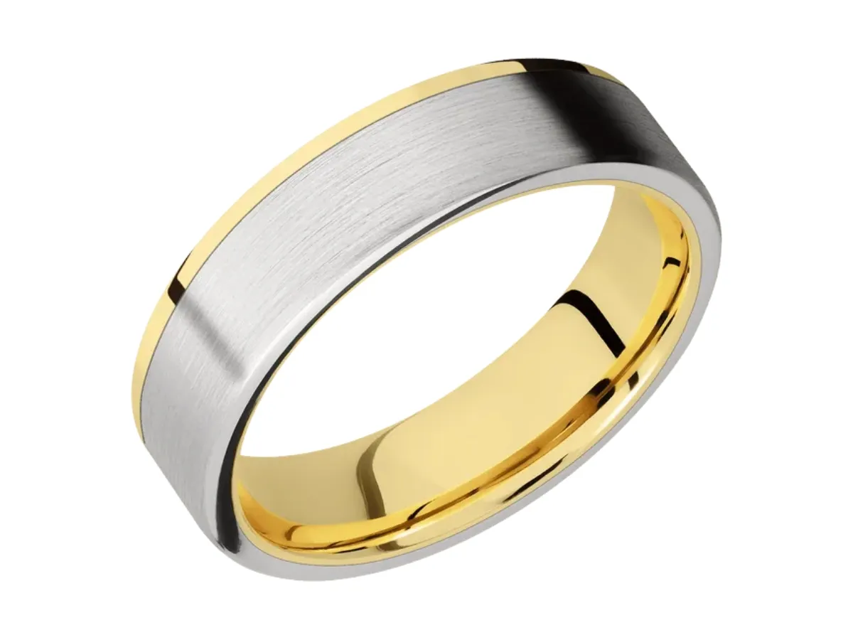Gold tungsten wedding band