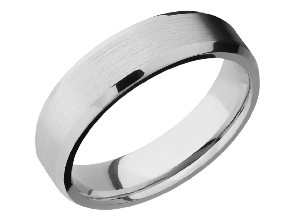 Platinum brushed finish wedding band