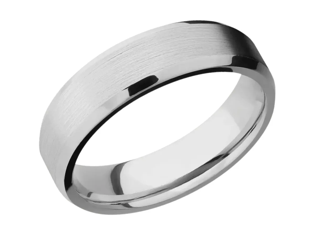 Platinum brushed wedding band design