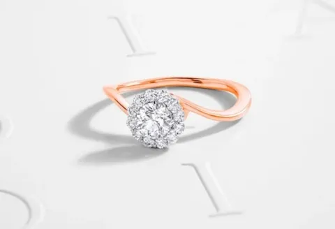 Rose gold diamond engagement ring
