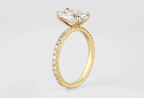 Gold diamond engagement ring solitaire