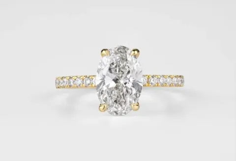 Oval diamond engagement ring gold