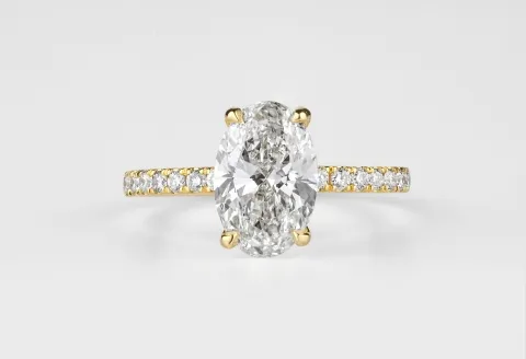 Close-up of a minimalist engagement ring