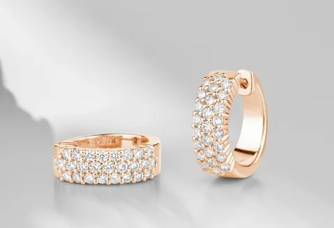 Elegant rose gold diamond earrings