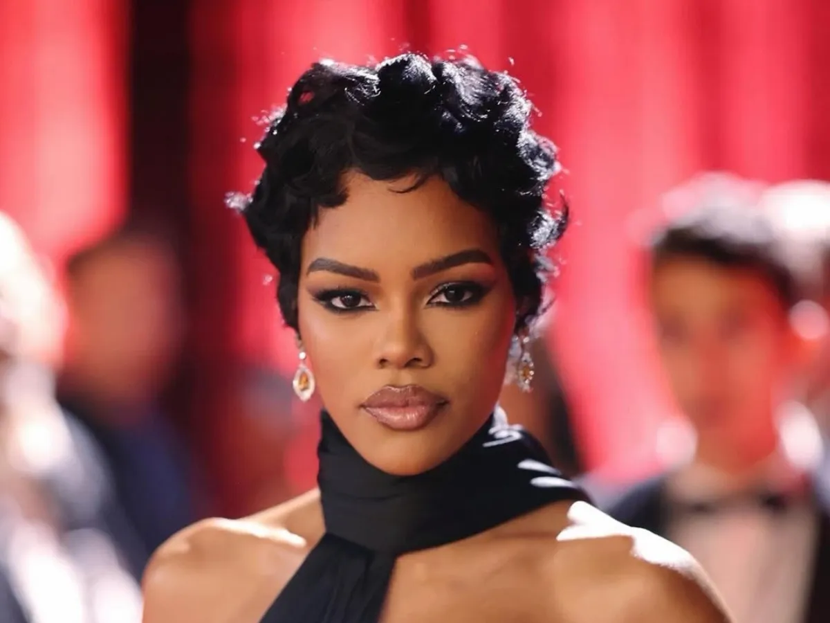 Teyana Taylor in earrings red carpet