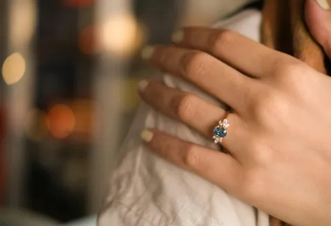 Gemstone engagement ring for proposal