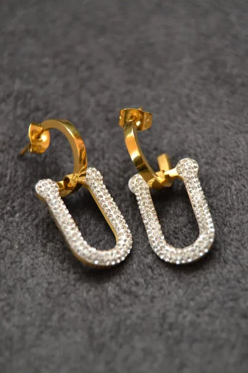Gold diamond hoop earrings sparkling