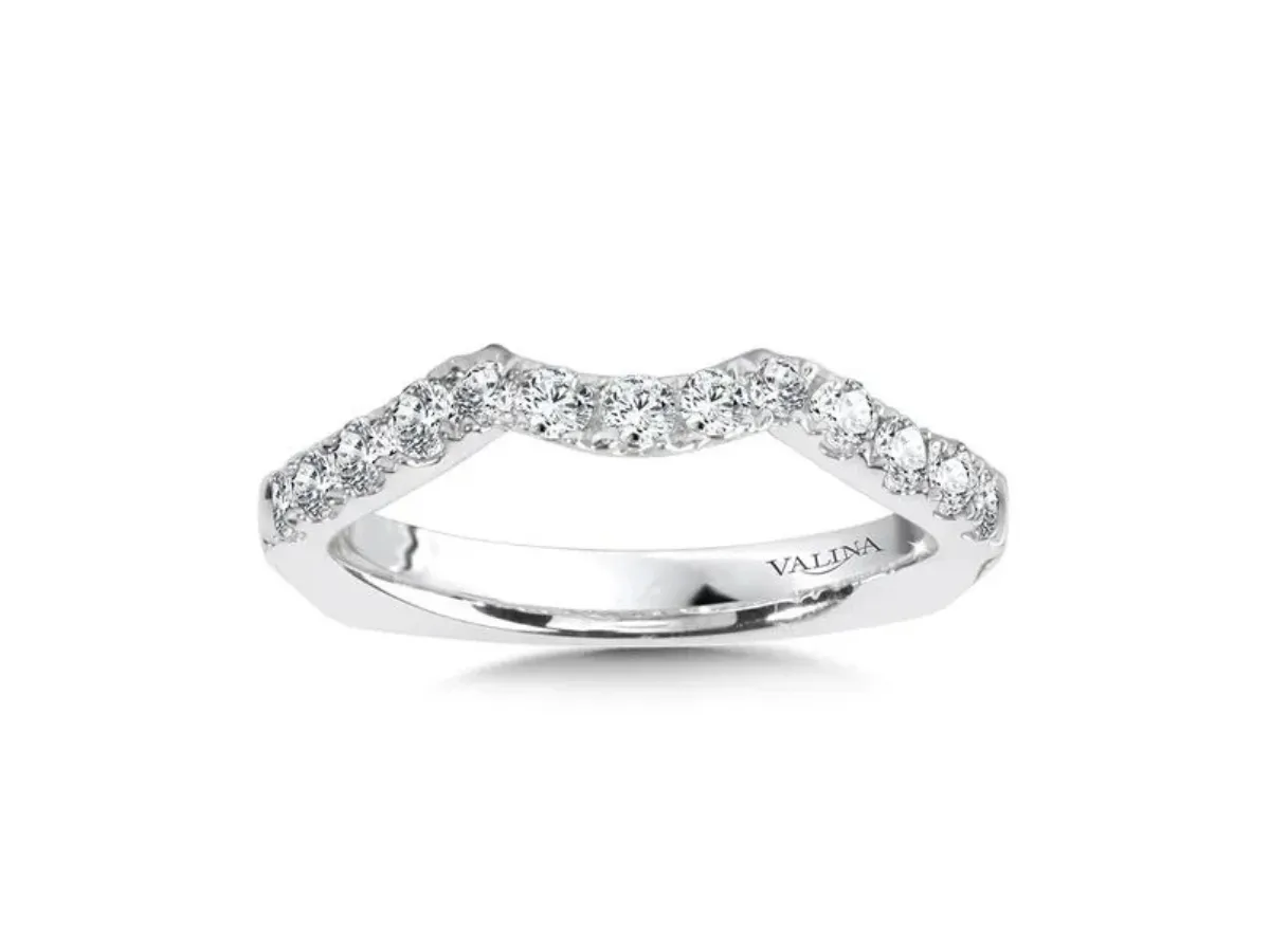 White gold contour diamond wedding band from Valina