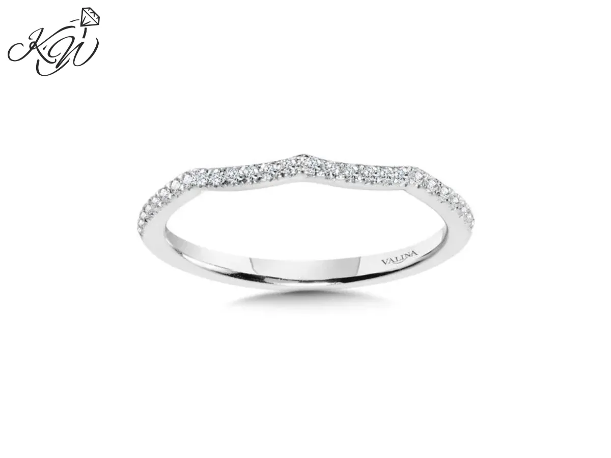 Valina curved white gold diamond wedding band