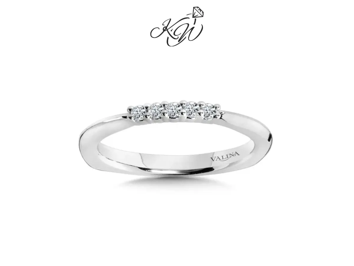 Valina white gold diamond cluster wedding band