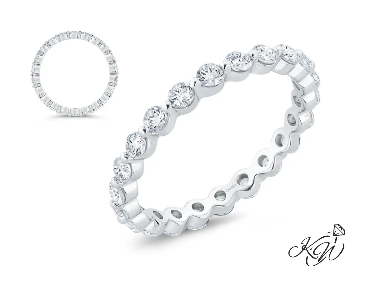 Carizza white gold diamond eternity wedding band