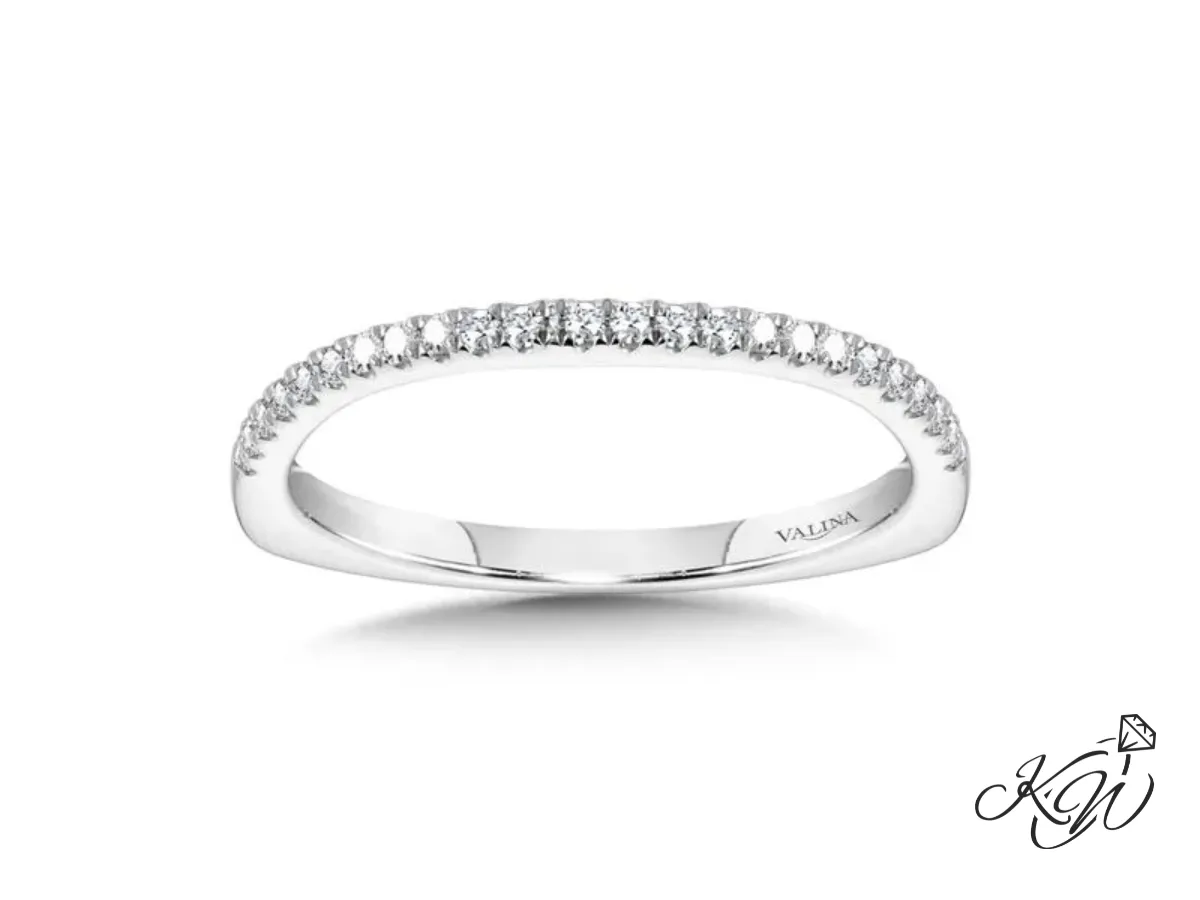 Valina white gold diamond wedding band with prong setting