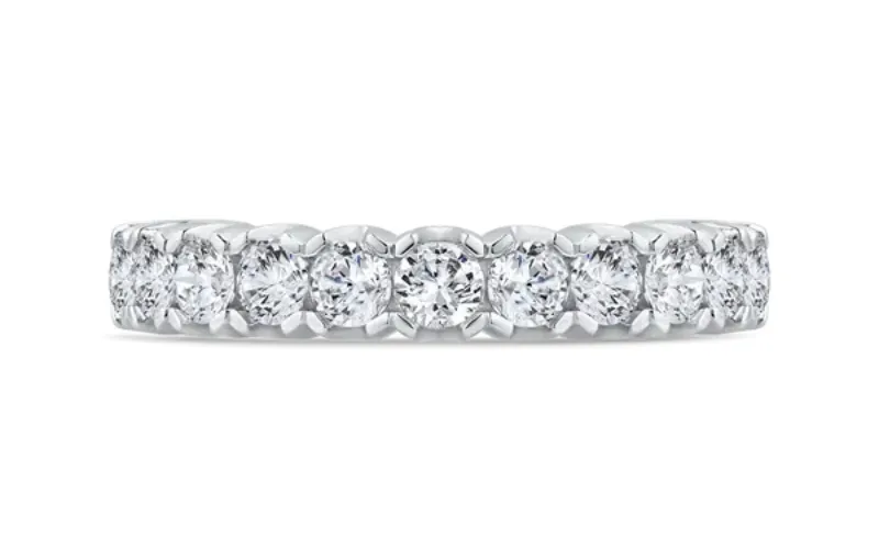 Round diamond eternity band in white gold setting