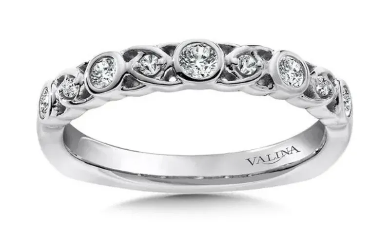 Vintage diamond band with intricate white gold design