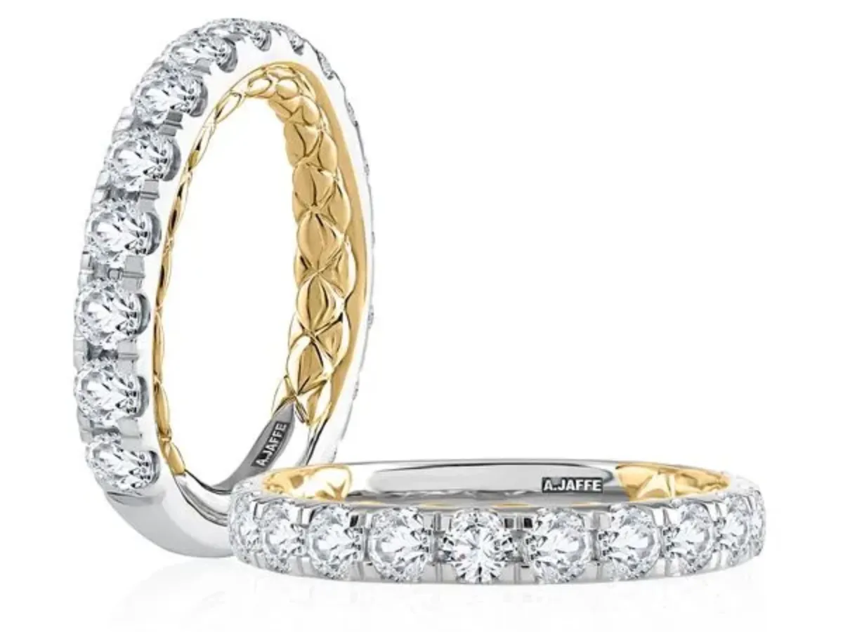 Tri Color Interwoven Gold Wedding Band Ring
